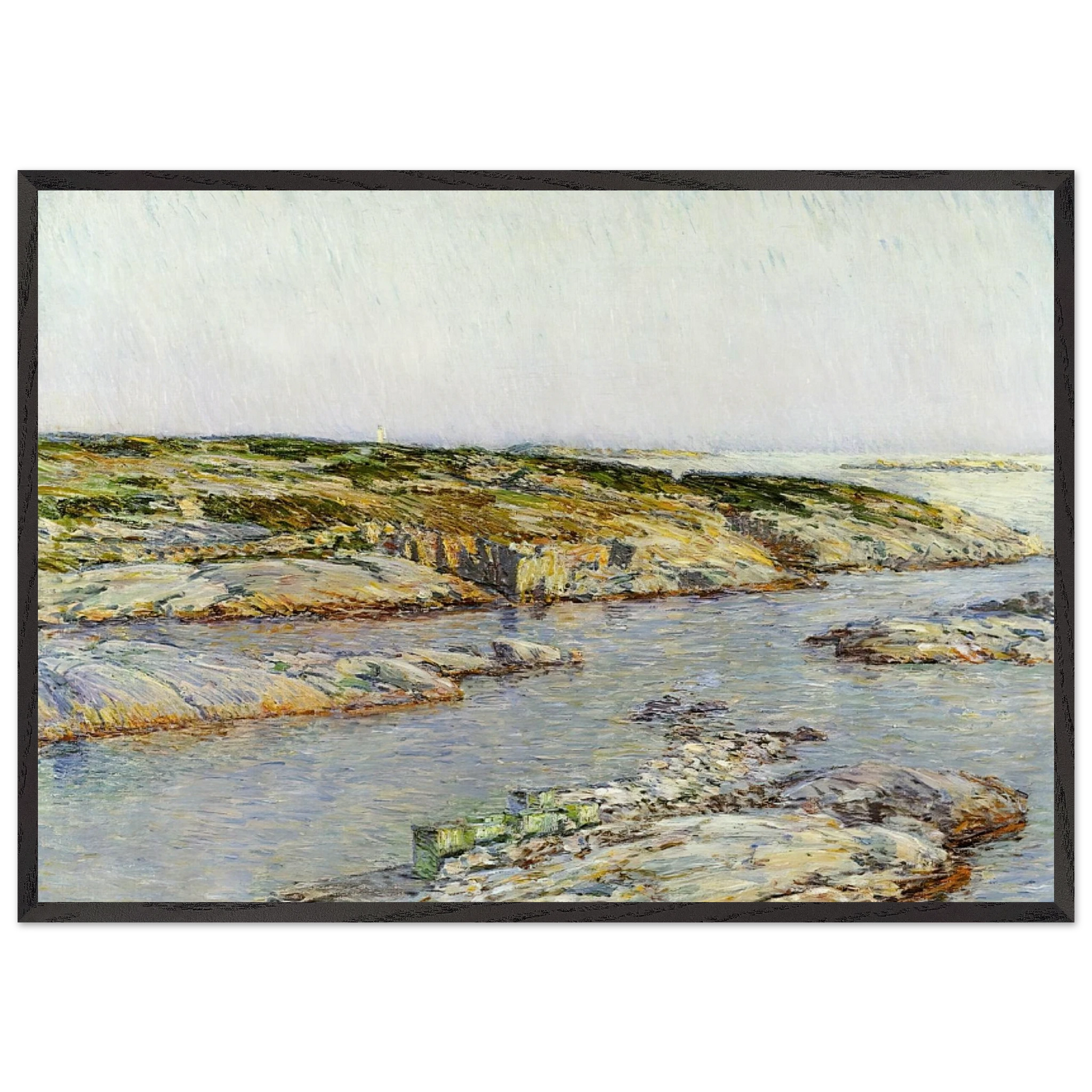 Summer Afternoon Isles of Shoals - Childe Hassam Framed Art Print – Black Wooden Frame - Default Title - -Framed Art Print