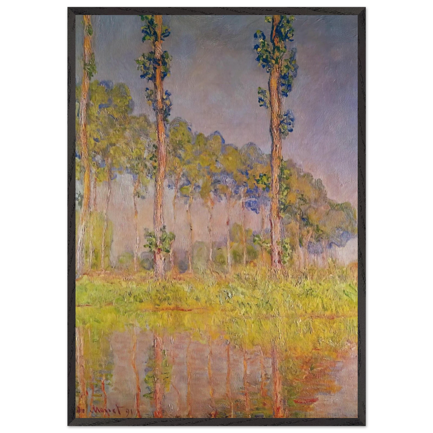 Three Trees in Spring - claude monet Framed Art Print – Black Wooden Frame - Default Title - -Framed Art Print
