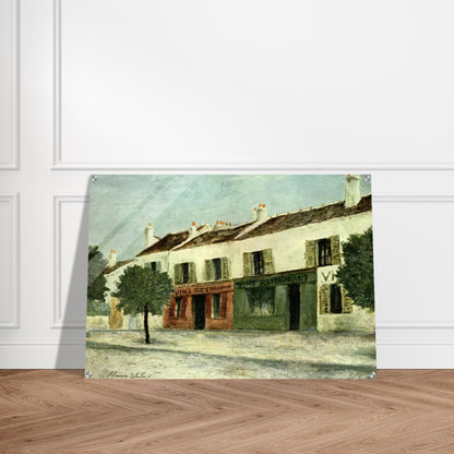 BISTROS IN A SUBURB - Maurice Utrillo Acrylic Print - 70x100 cm / 28x40″ inches | Maurice Utrillo Wall Art | Maurice Utrillo Prints