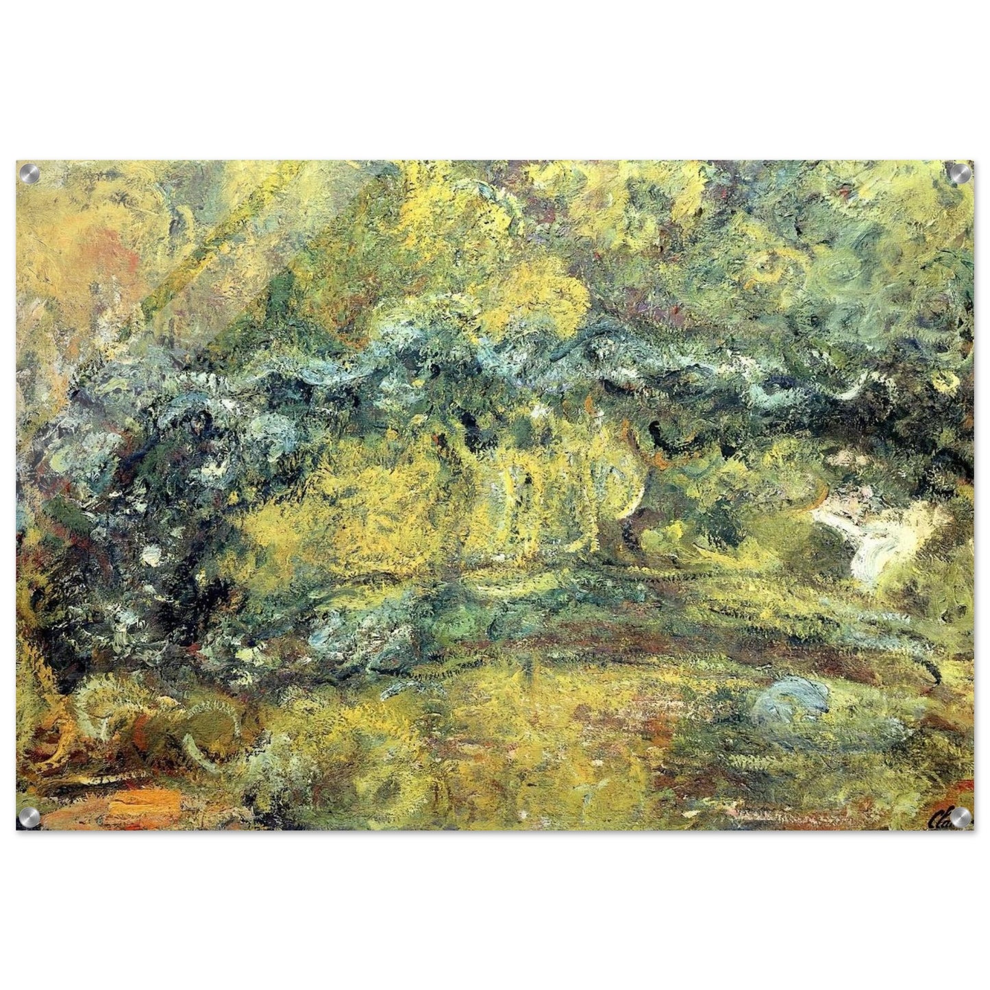 The Japanis Bridge Footbridge over the Water-Lily Pond - claude monet Acrylic Print - 70x100 cm / 28x40″ inches | claude monet Wall Art | claude monet Prints