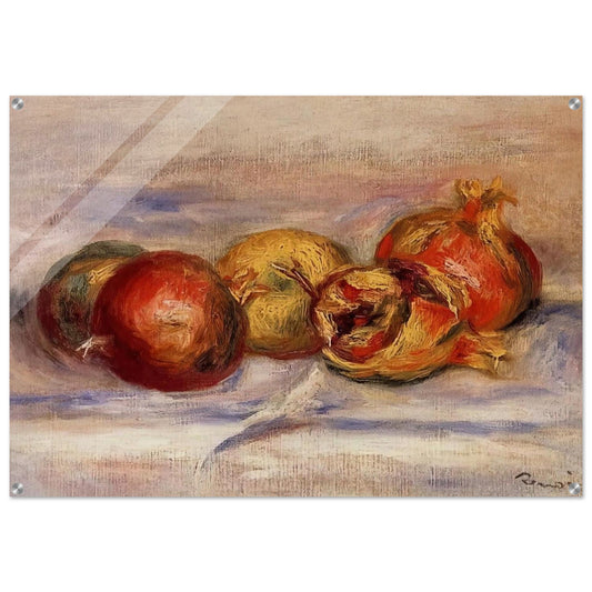 Three Pomegranates and Two Apples - Pierre-Auguste Renoir Acrylic Print - 70x100 cm / 28x40″ inches