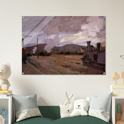 The Railroad Station at Argenteuil - claude monet Acrylic Print - 70x100 cm / 28x40″ inches