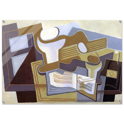 GUITAR AND FRUIT DISH 1 - Juan Gris Acrylic Print - 70x100 cm / 28x40″ inches | Juan Gris Wall Art | Juan Gris Prints