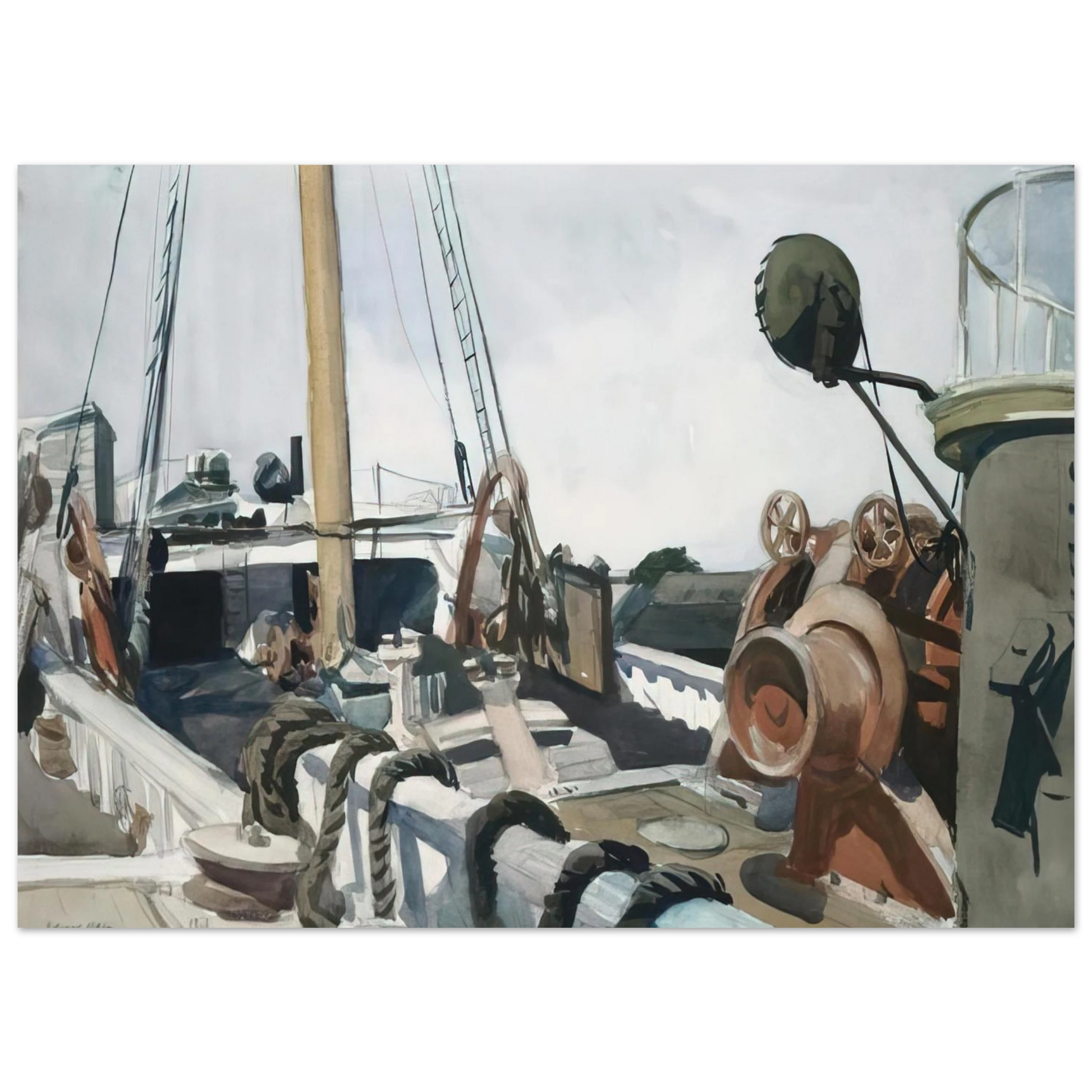 Edward Hopper - Deck of a Beam Trawler, Gloucester Fine Art Poster - 75x100 cm / 30x40 inches