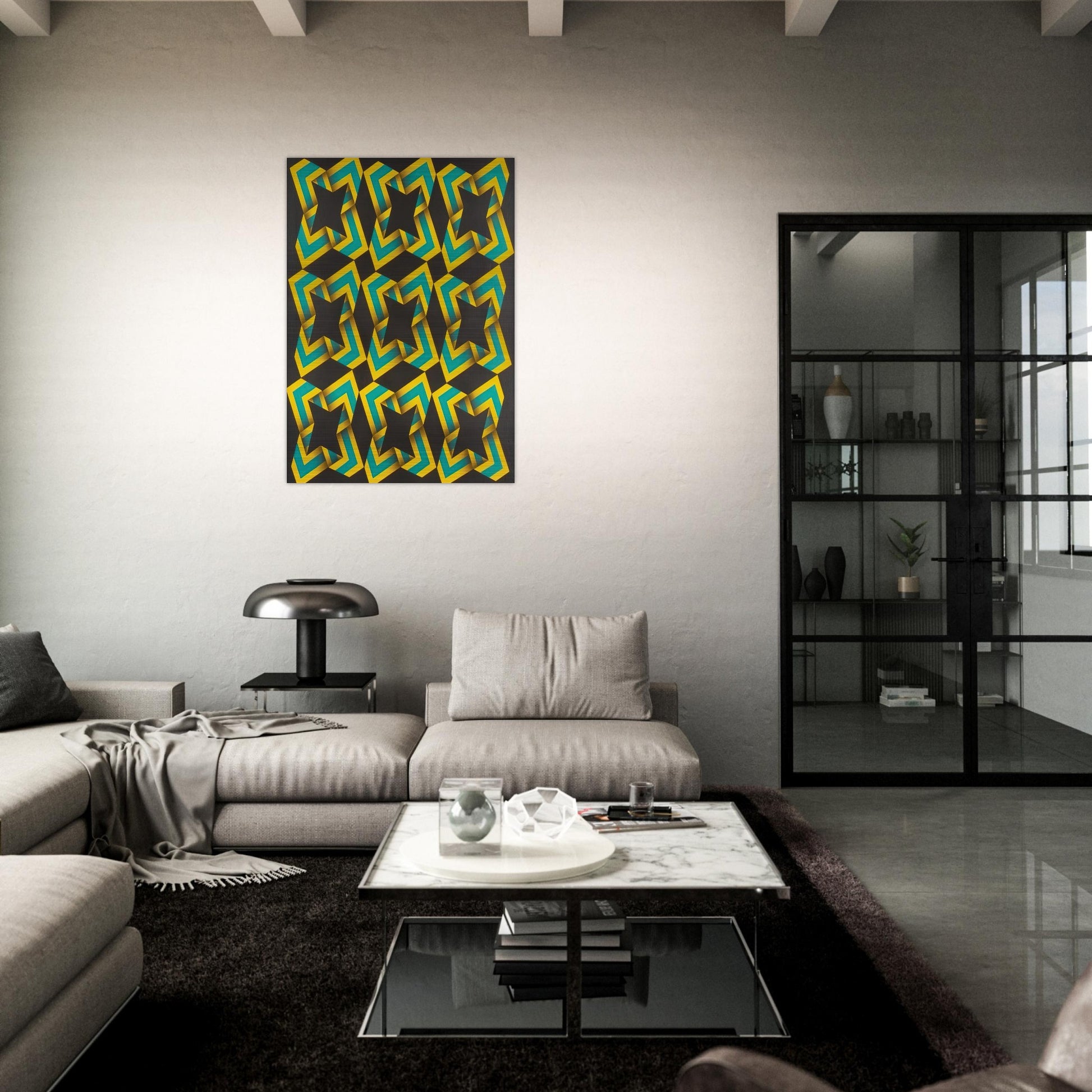 9-Soles - 1967 - Omar Rayo Brushed Aluminum Print - 70x100 cm / 28x40 inches | Omar Rayo Aluminum Print | Omar Rayo Prints