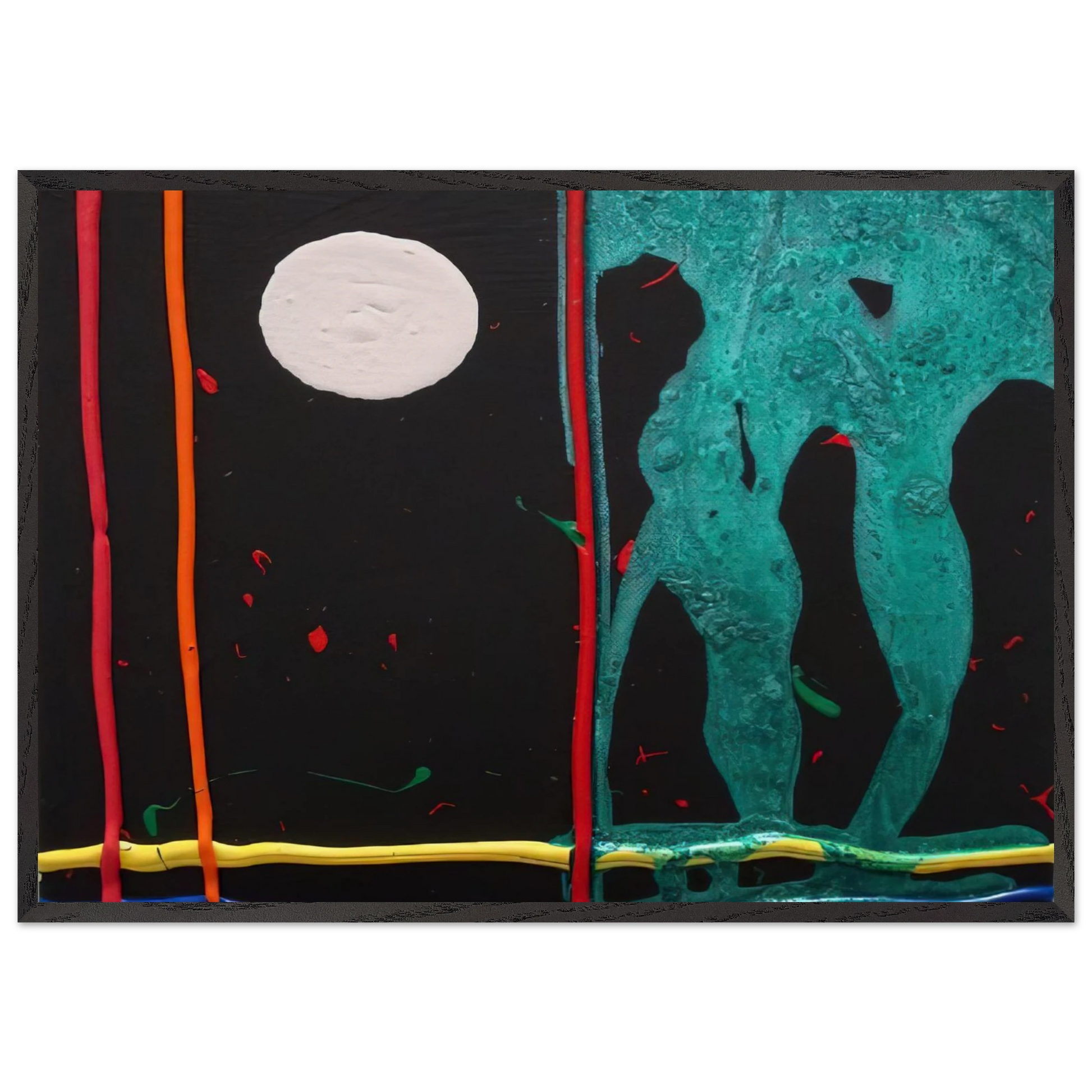 Watching 20-1-07 - 2007 - John Hoyland Framed Art Print – Black Wooden Frame - Default Title - -Framed Art Print