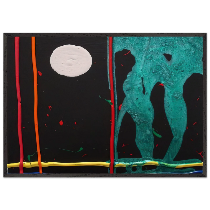 Watching 20-1-07 - 2007 - John Hoyland 70x100 cm / 28x40 inches Framed Art Print – Black Wooden Frame