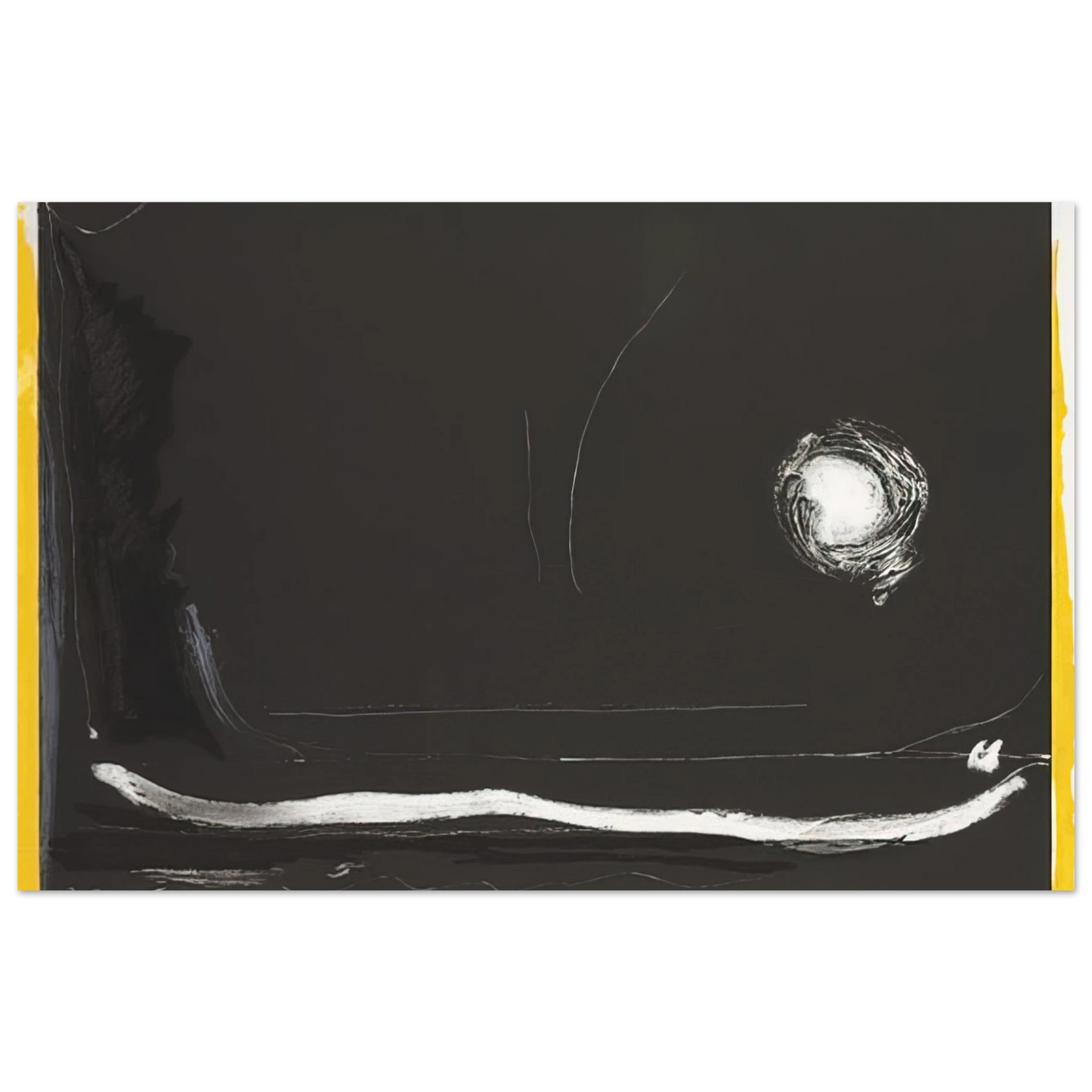 Helen Frankenthaler - Yellow Jack - 1985 Wall art - 50x70 cm / 20x28 Inches - Premium Wooden Framed Poster With Fine Art Paper - Wood frame