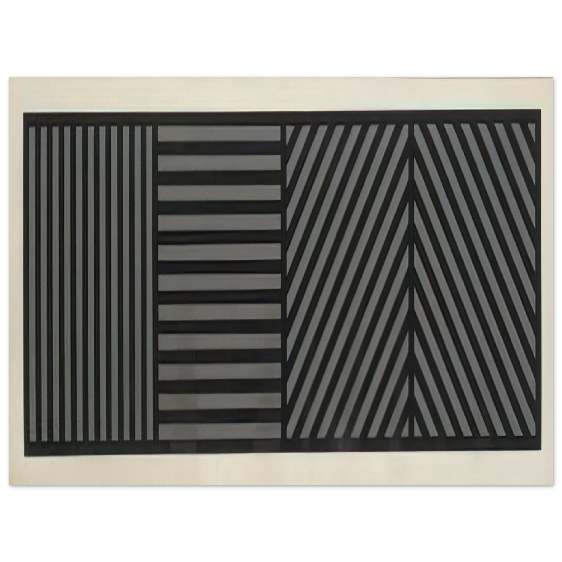Sol LeWitt - Bands of Lines One Inch Wide in Four Directions in Black and Gray Fine Art Poster - Default Title