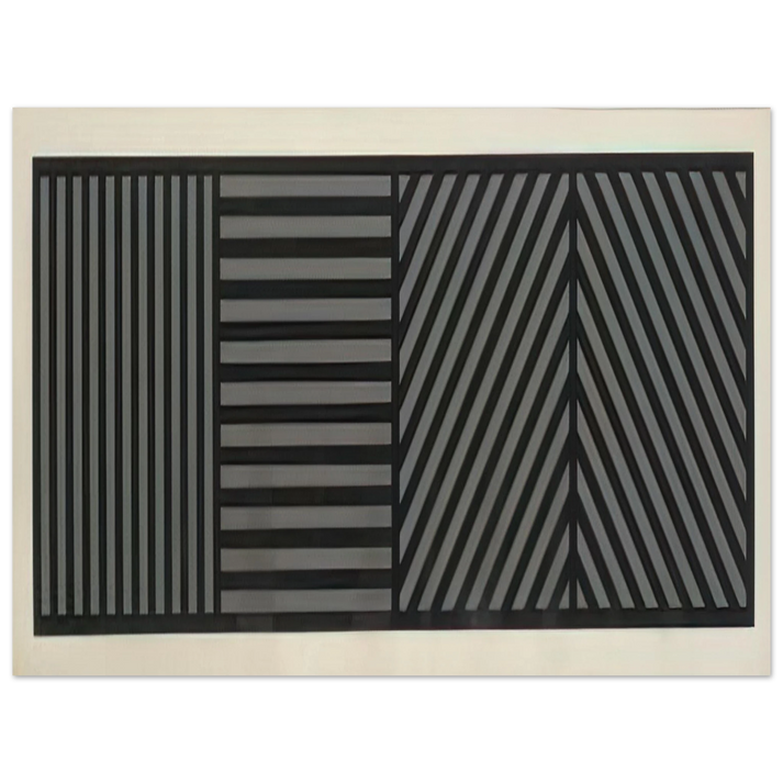 Sol LeWitt - Bands of Lines One Inch Wide in Four Directions in Black and Gray  75x100 cm / 30x40inches Fine Art Poster
