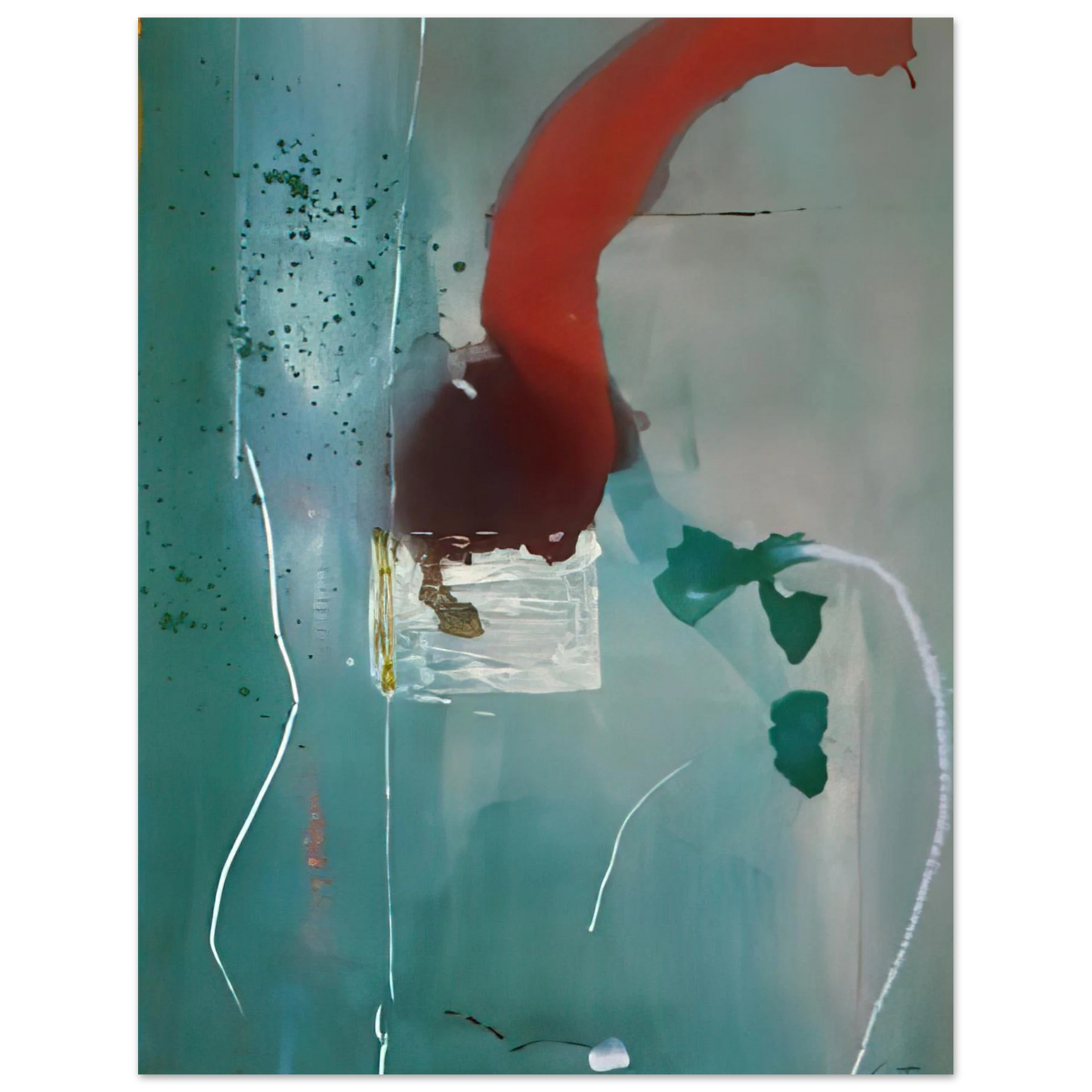 Helen Frankenthaler - Square One - 1985 Wall art - 21x29.7 cm / 8x12" - Premium Wooden Framed Poster With Fine Art Paper - Black frame