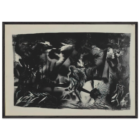 FIGURES IN A LANDSCAPE - Jackson Pollock Framed Art Print – Black Wooden Frame - Default Title - -Framed Art Print