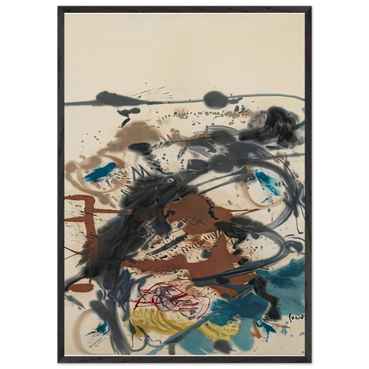Winter Hunt 1958- - Helen Frankenthaler Framed Art Print – Black Wooden Frame - Default Title - -Framed Art Print