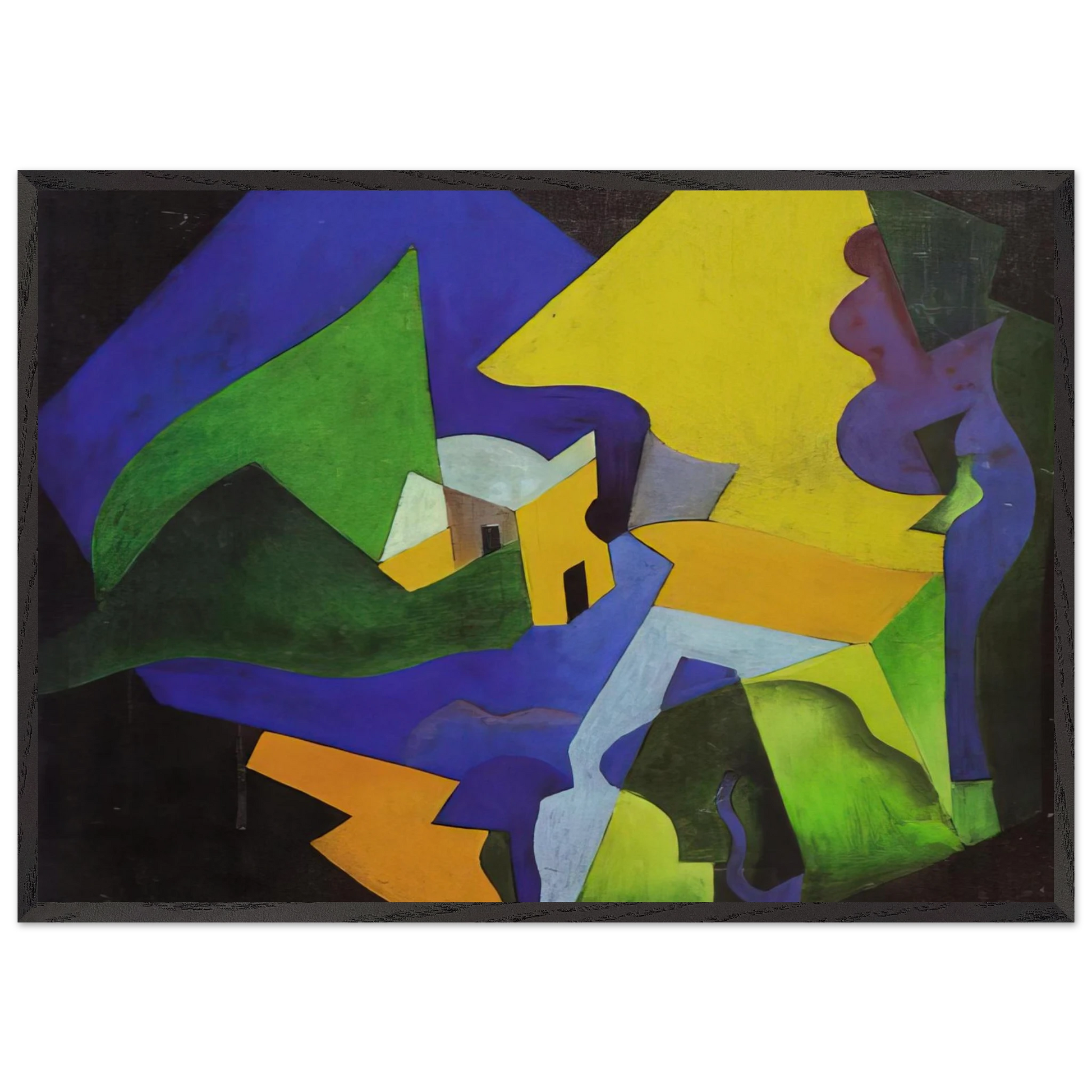 COSTRUZIONE SPAZIALE PAESAGGIO 1919 - Enrico Prampolini Framed Art Print – Black Wooden Frame - Default Title - -Framed Art Print