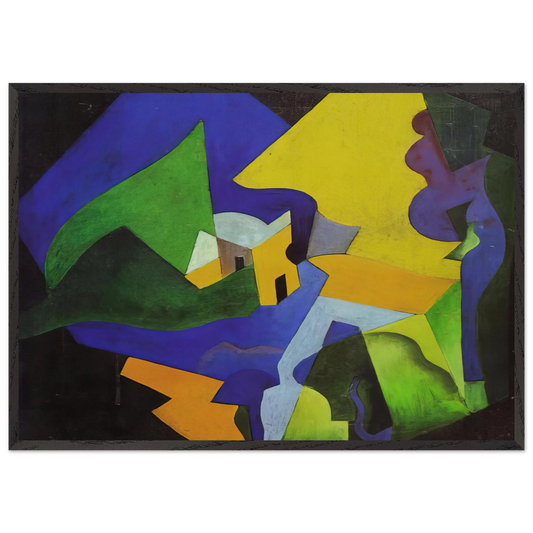 COSTRUZIONE SPAZIALE PAESAGGIO 1919 - Enrico Prampolini Framed Art Print – Black Wooden Frame - Default Title - -Framed Art Print