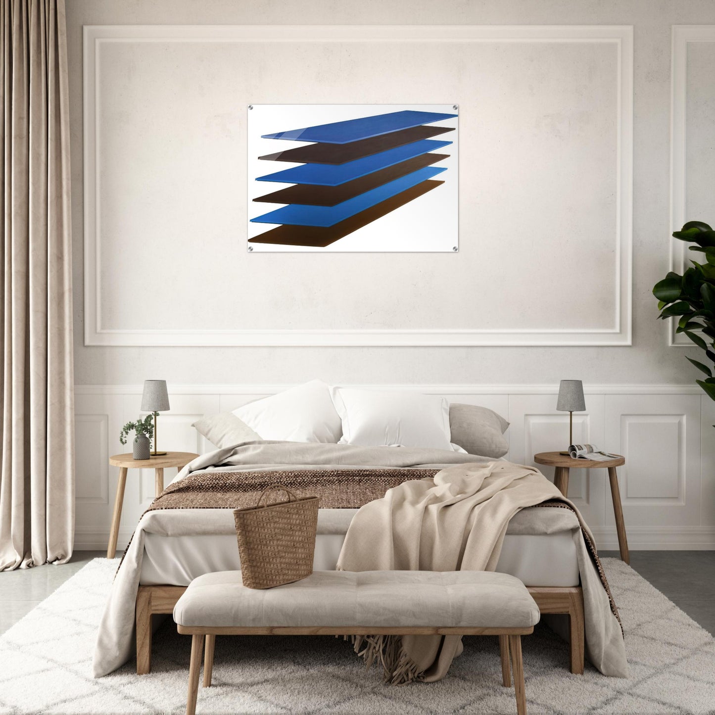 Brown and Blue Plank - 1968 - Thomas Downing Acrylic Print - 70x100 cm / 28x40″ inches | Thomas Downing Wall Art | Thomas Downing Prints