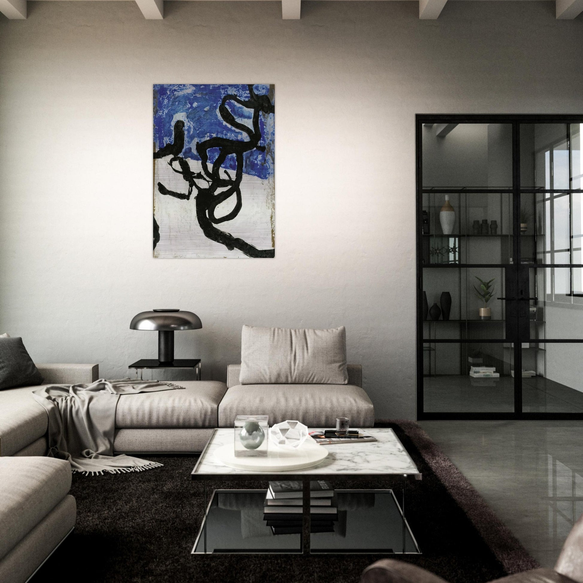 Untitled - Tachisme - Emil Schumacher Brushed Aluminum Print - 70x100 cm / 28x40 inches | Emil Schumacher Aluminum Print | Emil Schumacher Prints