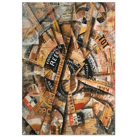 INTERVENTIONIST DEMONSTRATION PATRIOTIC HOLIDAY FREEWORD PAINTING 1914 1914 - Carlo Carra Acrylic Print - 70x100 cm / 28x40″ inches | Carlo Carra Wall Art | Carlo Carra Prints