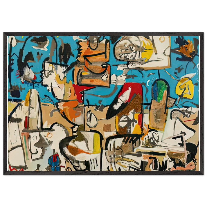 Untitled 1951- - Helen Frankenthaler 70x100 cm / 28x40 inches Framed Art Print – Black Wooden Frame