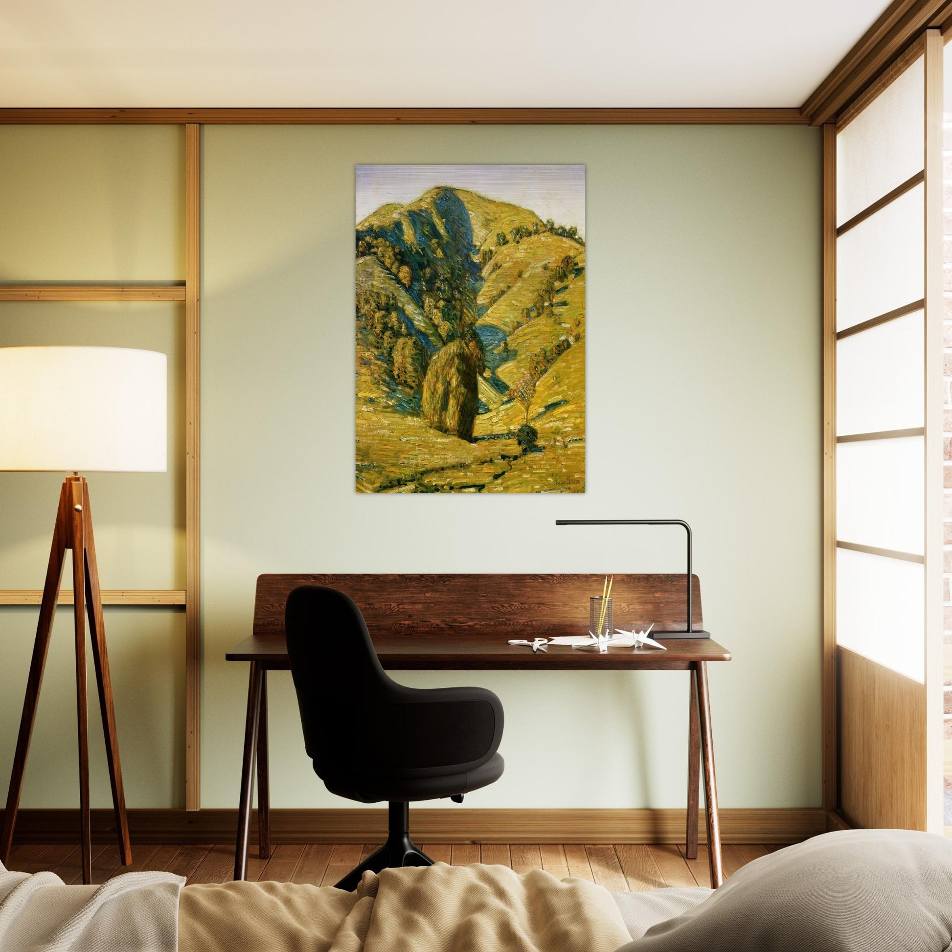 Hill of the Sun, San Anselmo, California - Childe Hassam Brushed Aluminum Print - 70x100 cm / 28x40 inches | Childe Hassam Aluminum Print | Childe Hassam Prints