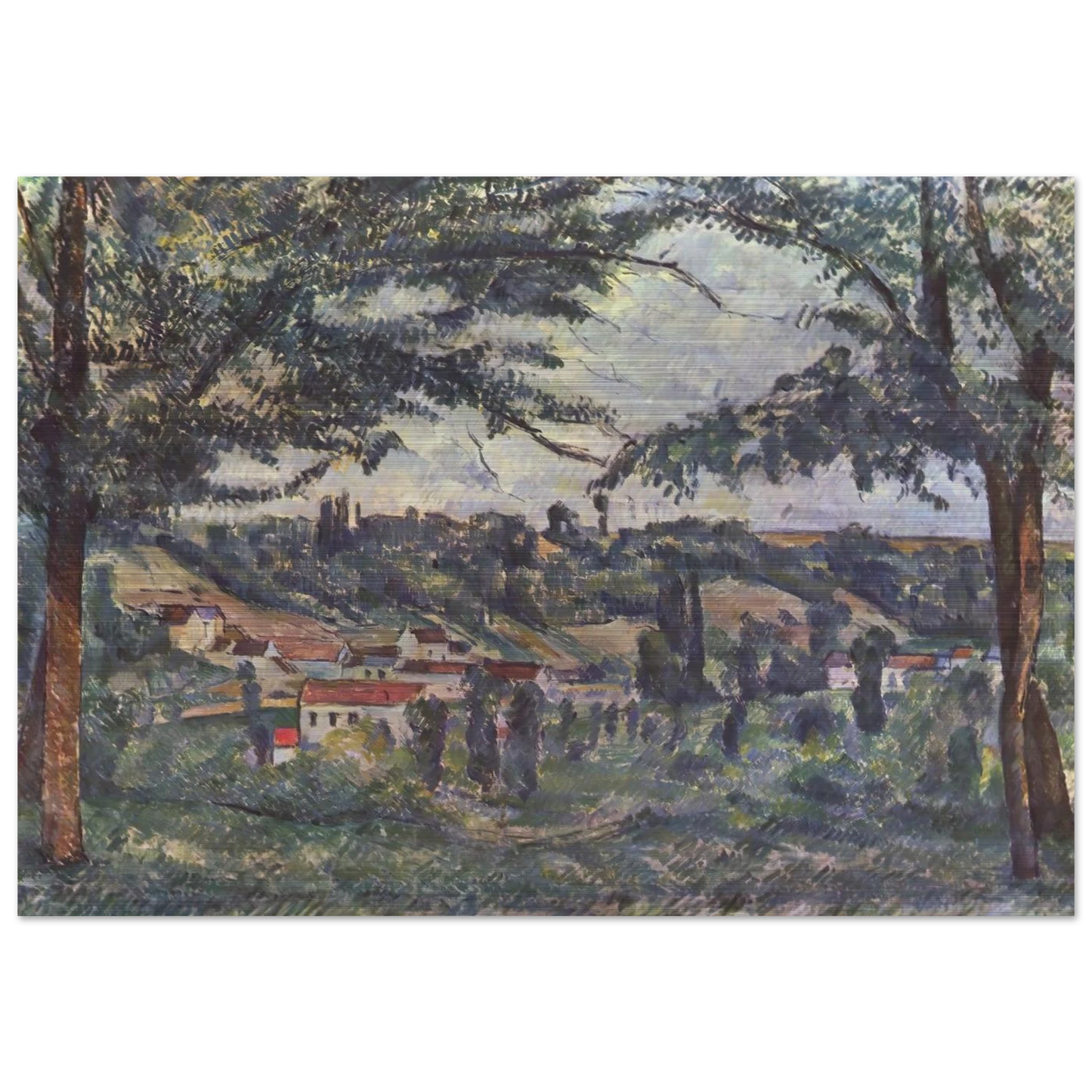 Landscape - Paul Cézanne Brushed Aluminum Print - 70x100 cm / 28x40 inches | Paul Cézanne Aluminum Print | Paul Cézanne Prints