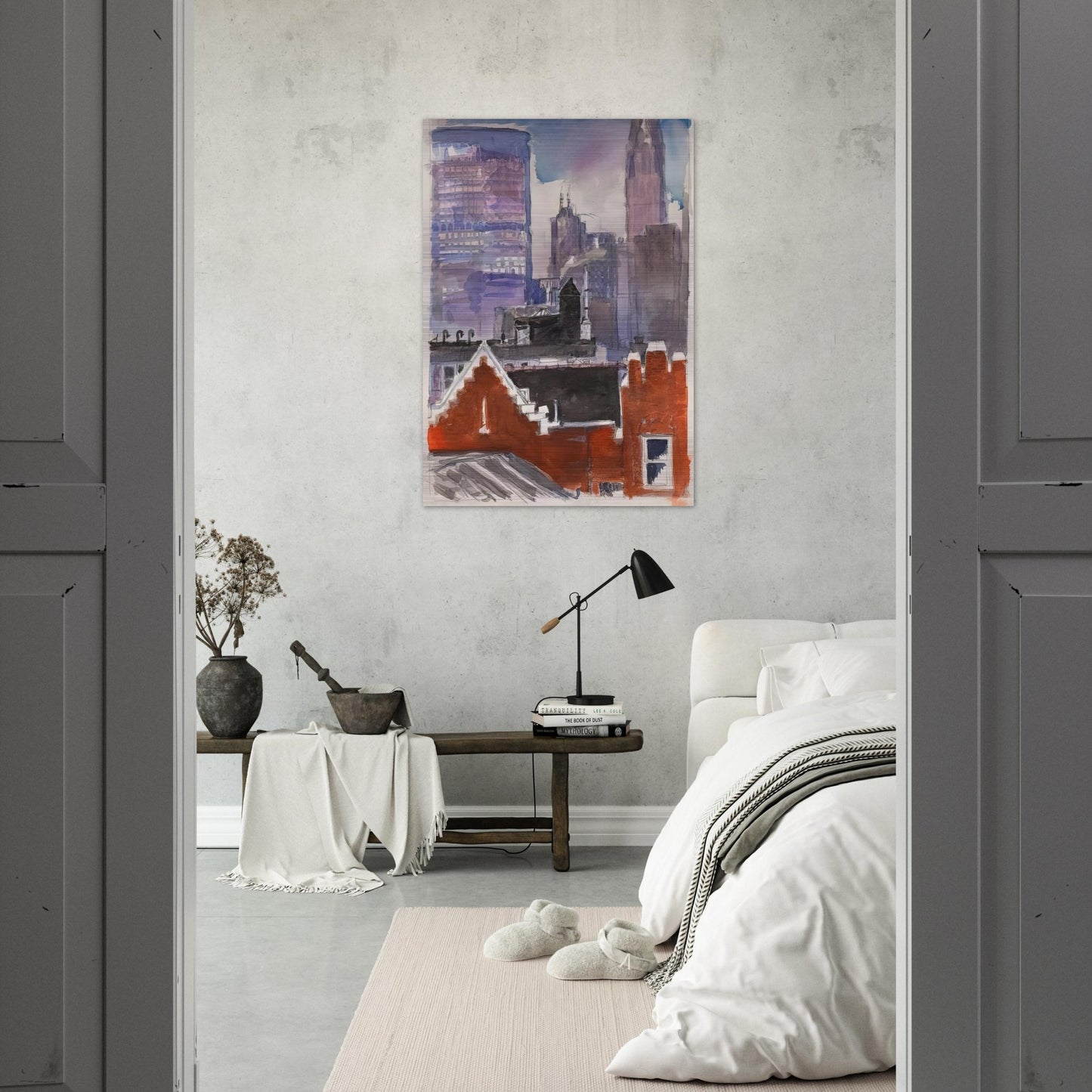 Untitled cityscape - 1986 - Paul Thek Brushed Aluminum Print - 70x100 cm / 28x40 inches | Paul Thek Aluminum Print | Paul Thek Prints