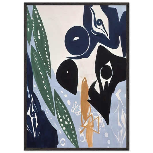 Hellblau im Licht - 1965 - Ernst Wilhelm Nay Framed Art Print – Black Wooden Frame - Default Title - -Framed Art Print