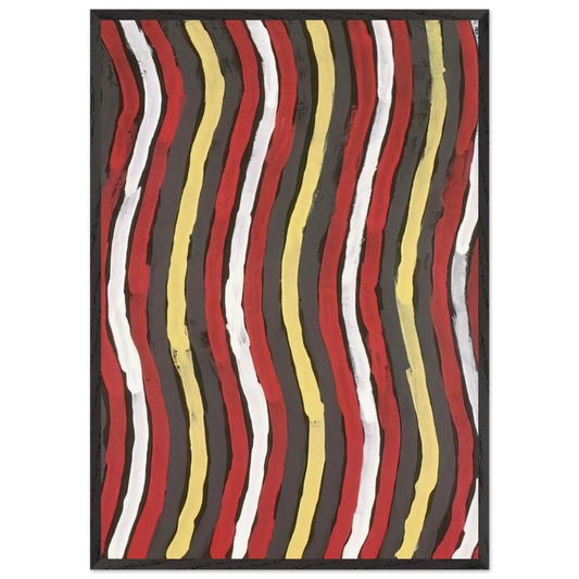 Untitled - 2001 - Clifford Possum Tjapaltjarri Framed Art Print – Black Wooden Frame - Default Title - -Framed Art Print