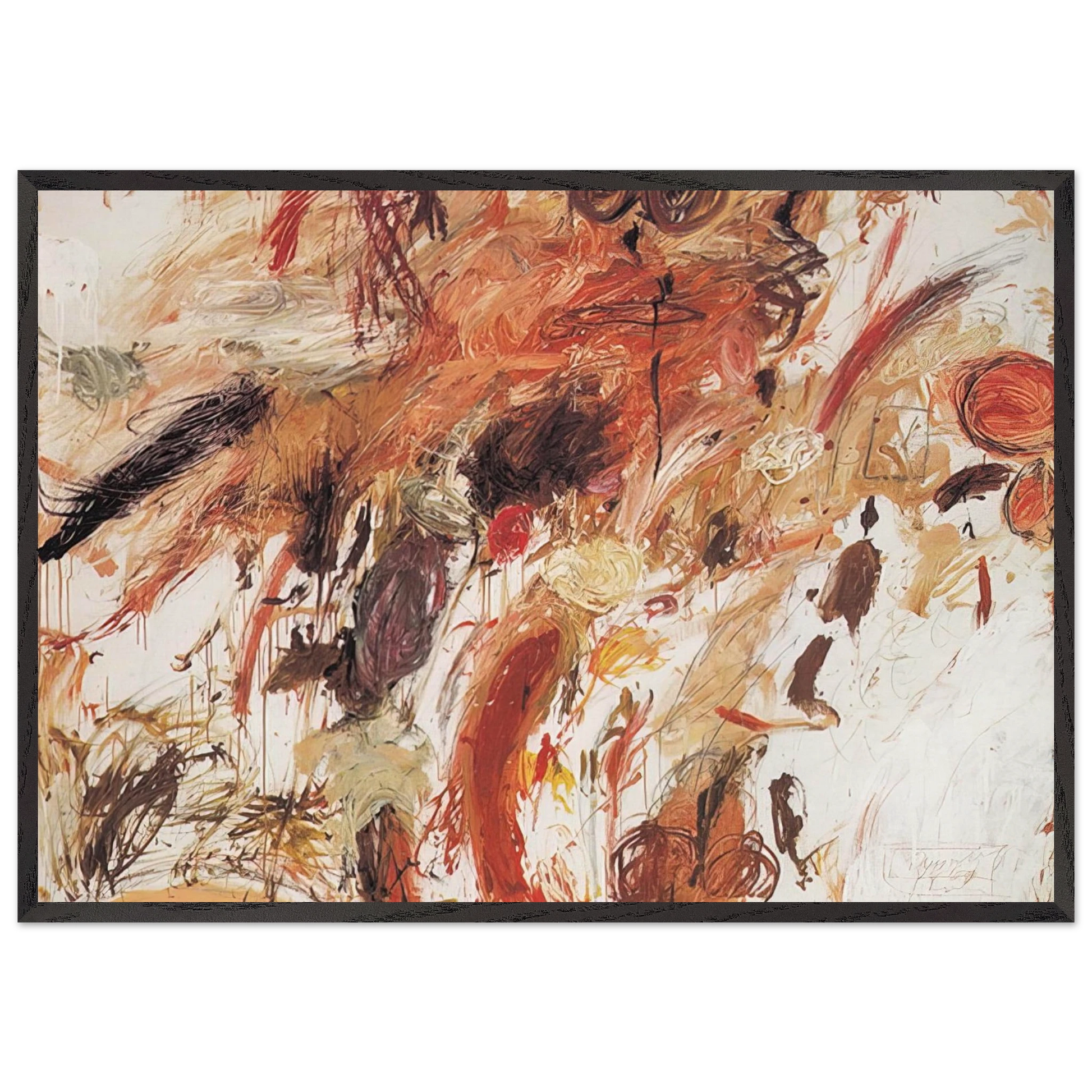 Ferragosto V - Cy Twombly Framed Art Print – Black Wooden Frame - Default Title - -Framed Art Print