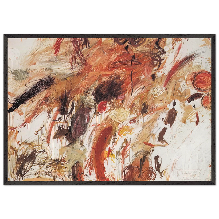 Ferragosto V - Cy Twombly 70x100 cm / 28x40 inches Framed Art Print – Black Wooden Frame