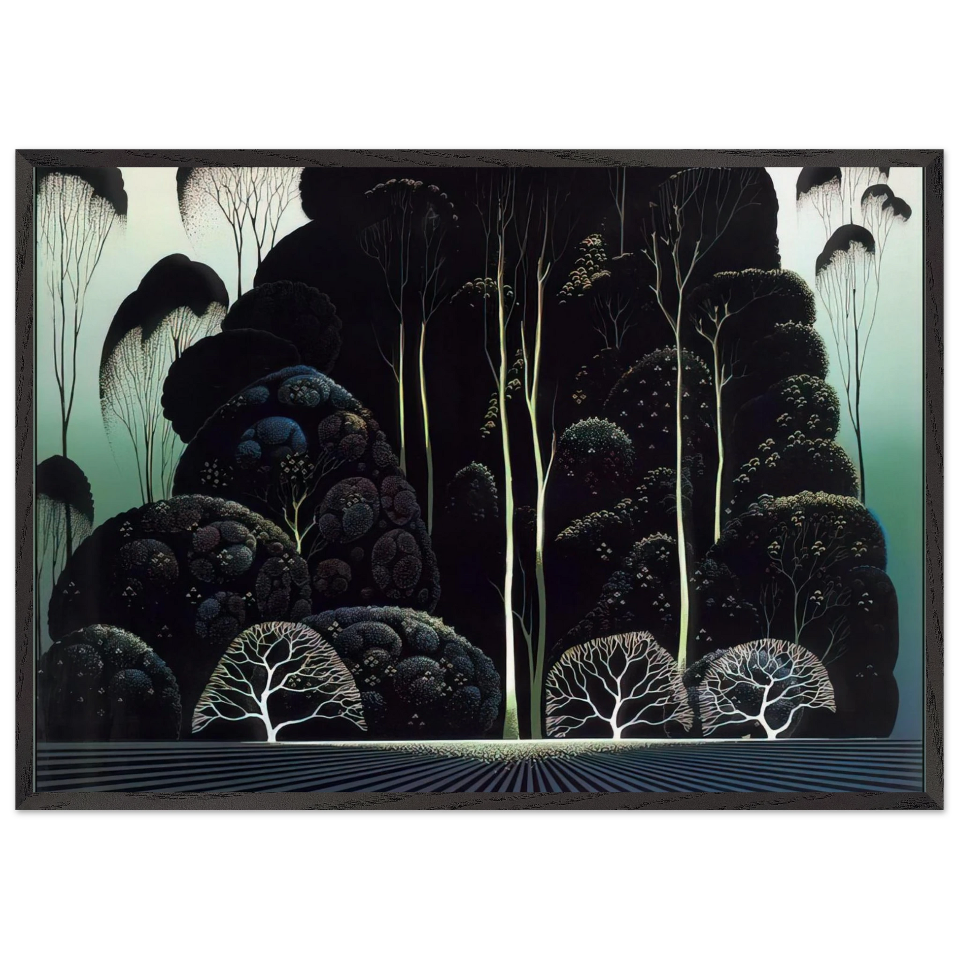 Eucalyptus - Eyvind Earle Framed Art Print – Black Wooden Frame - Default Title - -Framed Art Print