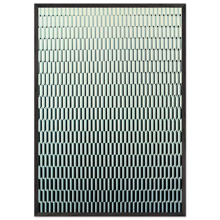 4 trames de tirets pivotees sur un cote - 1971 - Francois Morellet 70x100 cm / 28x40 inches Framed Art Print – Black Wooden Frame