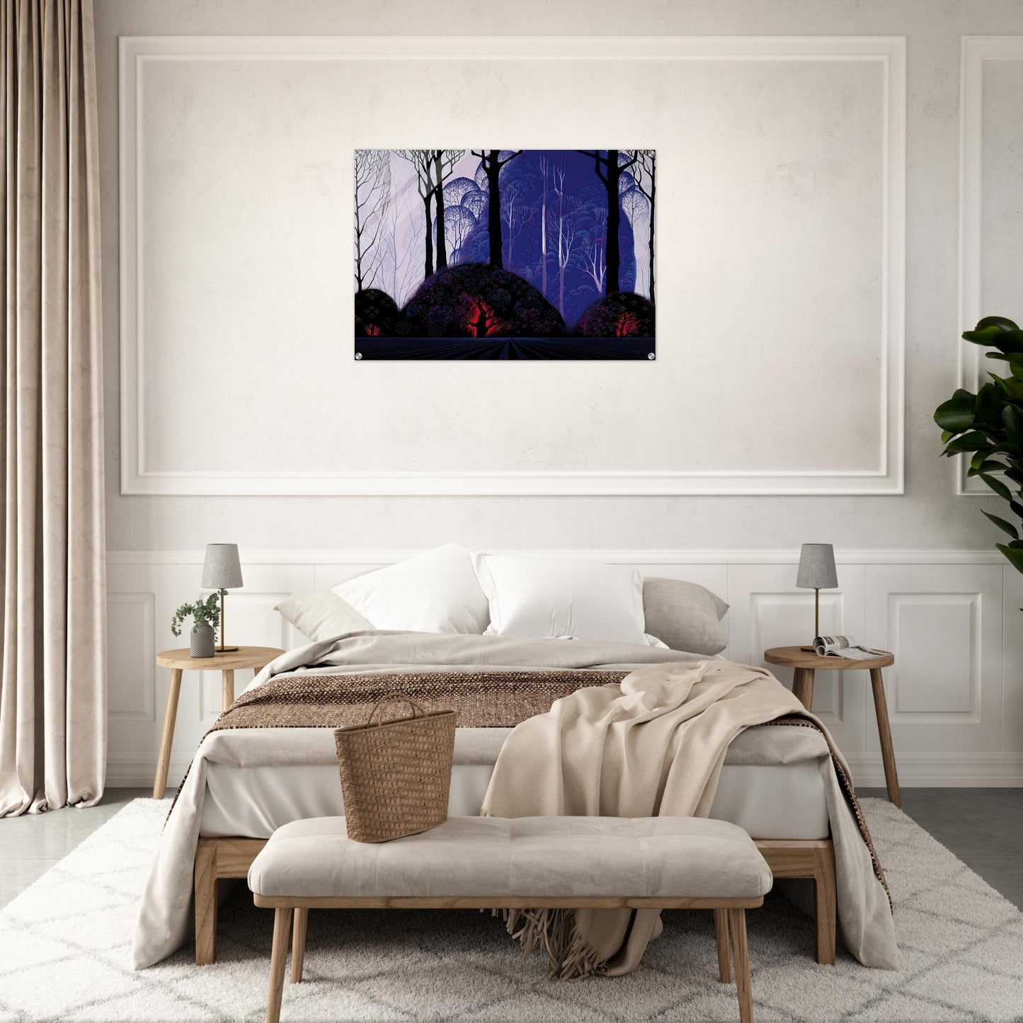 Purple Eucalyptus - Eyvind Earle Acrylic Print - 70x100 cm / 28x40″ inches | Eyvind Earle Wall Art | Eyvind Earle Prints