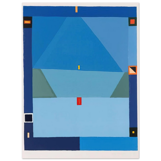 Jerzy Nowosielski - NO TITLE BLUE ABSTRACTION 1997 Fine Art Poster - Default Title