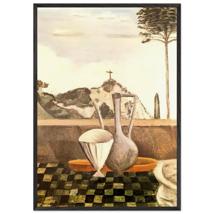 THE STILL LIFE IN FRONT OF CROSS ON TOP OF THE MOUNTAIN 1912 - Andre Derain 70x100 cm / 28x40 inches Framed Art Print – Black Wooden Frame