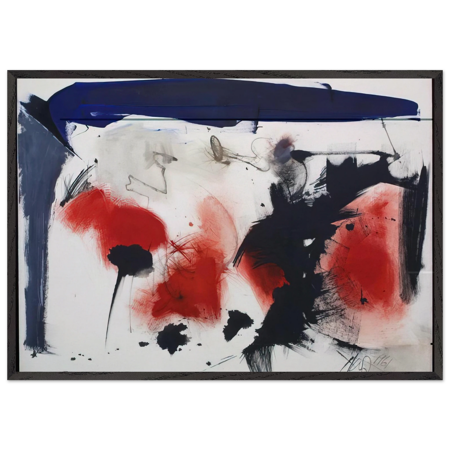 Untitled 10 - 1986 - Hassel Smith Framed Art Print – Black Wooden Frame - Default Title - -Framed Art Print