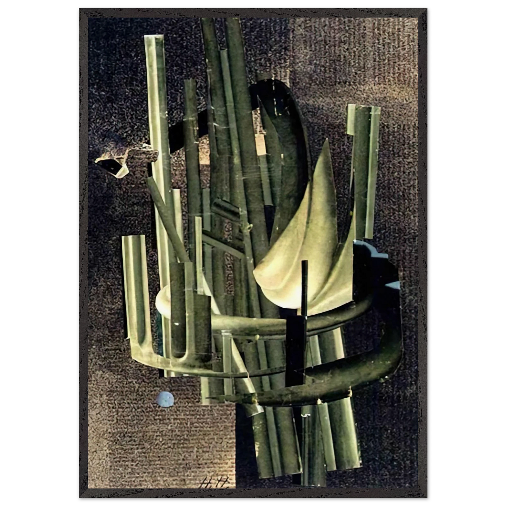 RAUMFAHRT 1956 - Hannah Hoch Framed Art Print – Black Wooden Frame - Default Title - -Framed Art Print