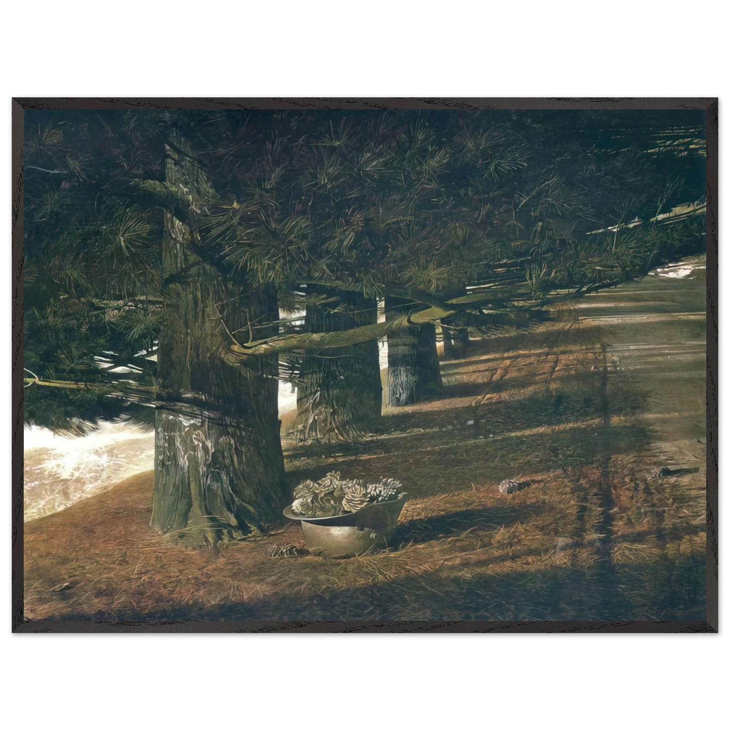 Andrew Wyeth - PINE BARON Wall Art - 60x80 cm / 24x32 inches - Premium Wooden Framed Poster With Fine Art Paper - Wood frame