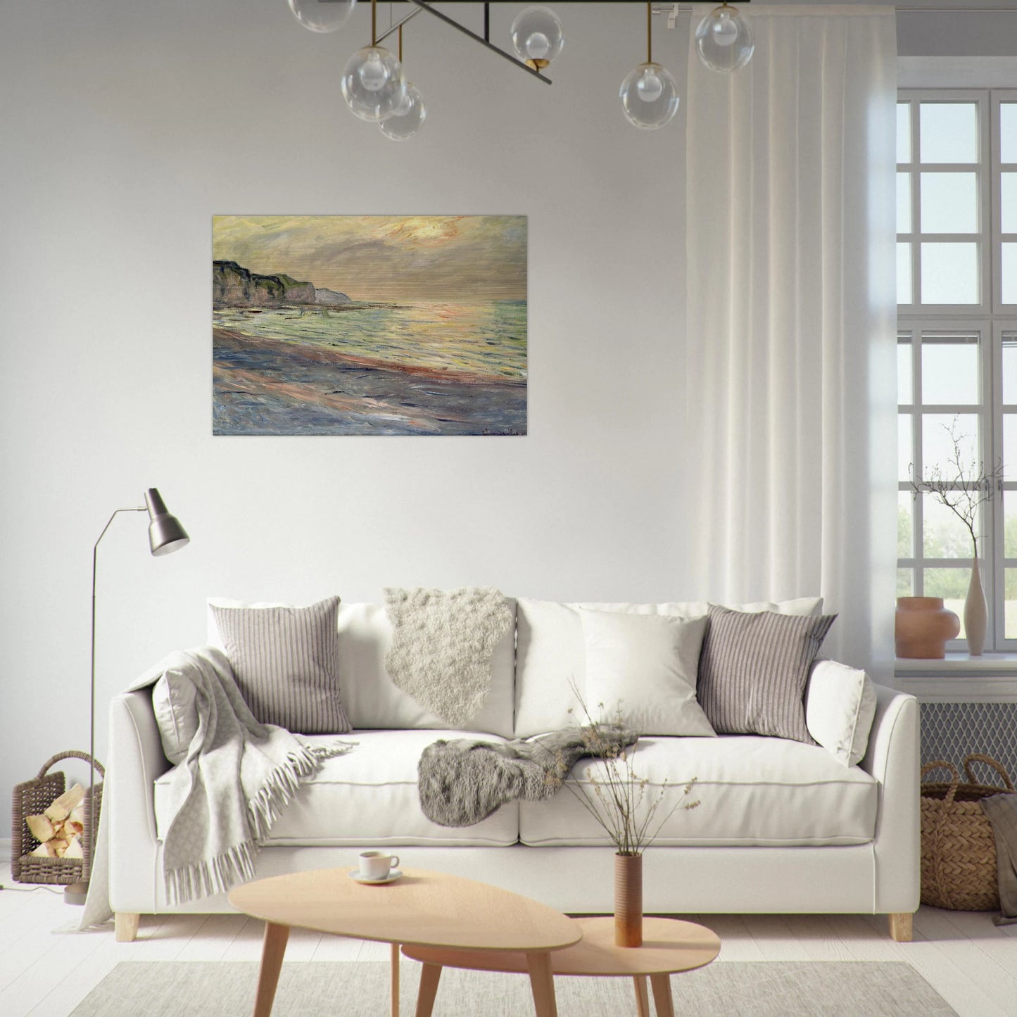 Pourville, Sunset - claude monet Brushed Aluminum Print - 70x100 cm / 28x40 inches | claude monet Aluminum Print | claude monet Prints