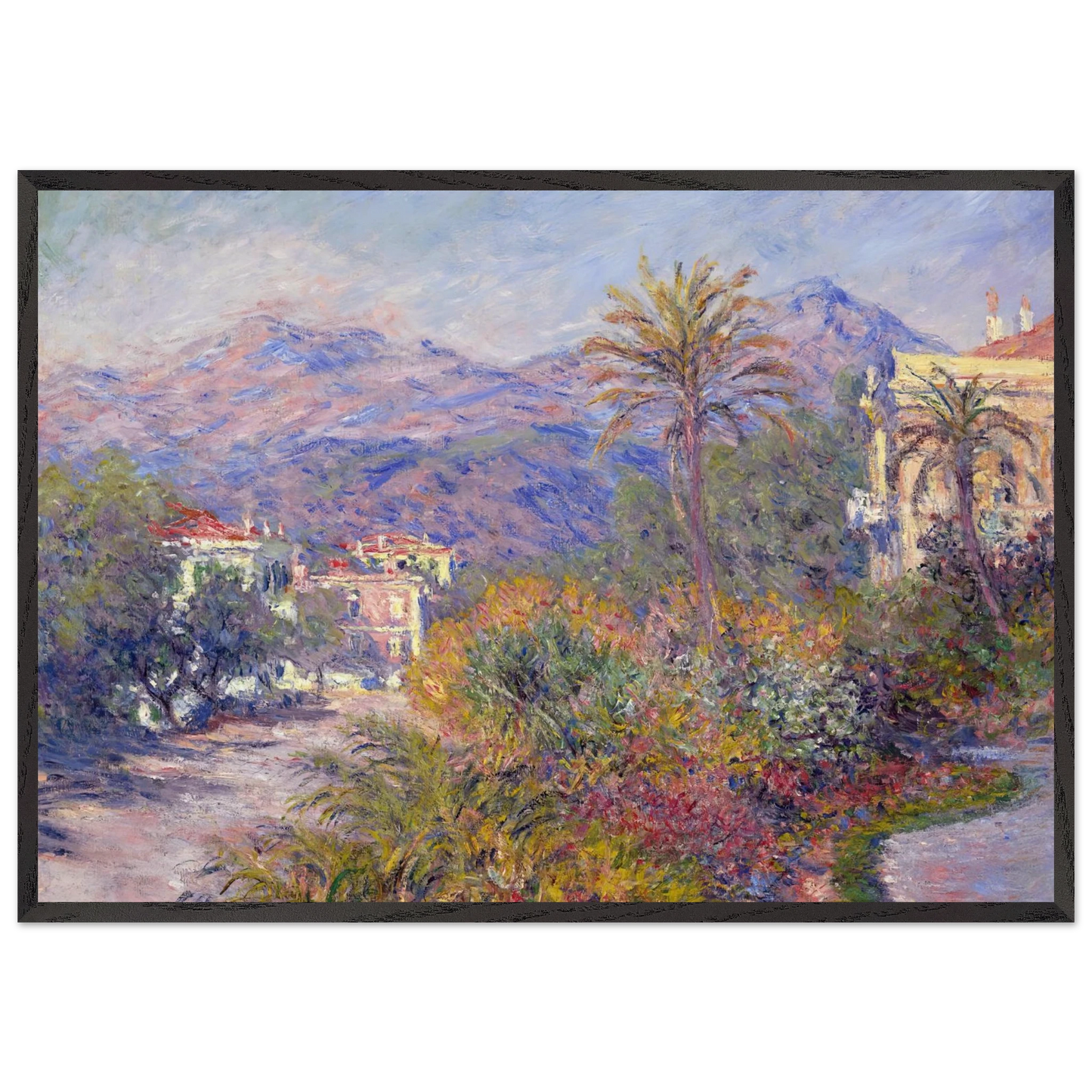 Strada Romada in Bordighera - claude monet Framed Art Print – Black Wooden Frame - Default Title - -Framed Art Print