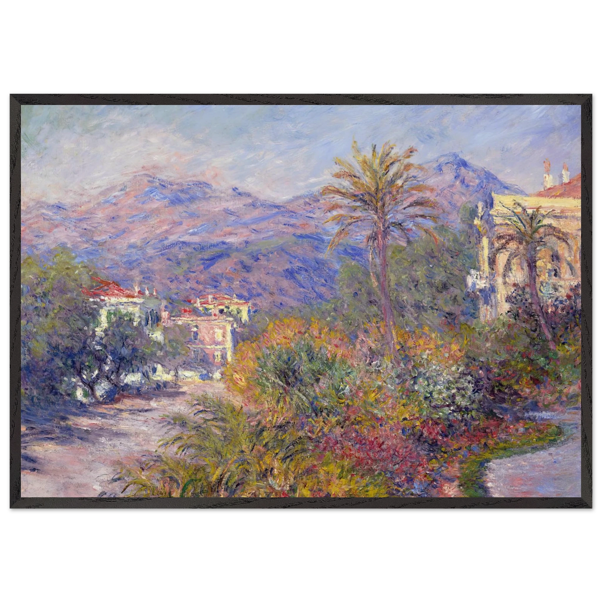Strada Romada in Bordighera - claude monet Framed Art Print – Black Wooden Frame - Default Title - -Framed Art Print