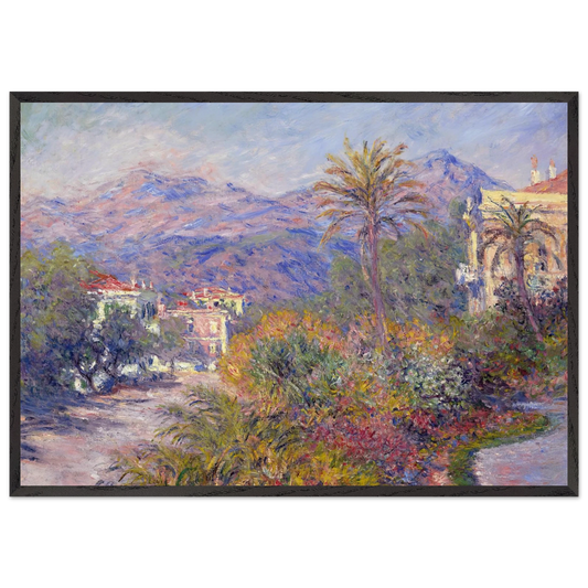 Strada Romada in Bordighera - claude monet Framed Art Print – Black Wooden Frame - Default Title - -Framed Art Print