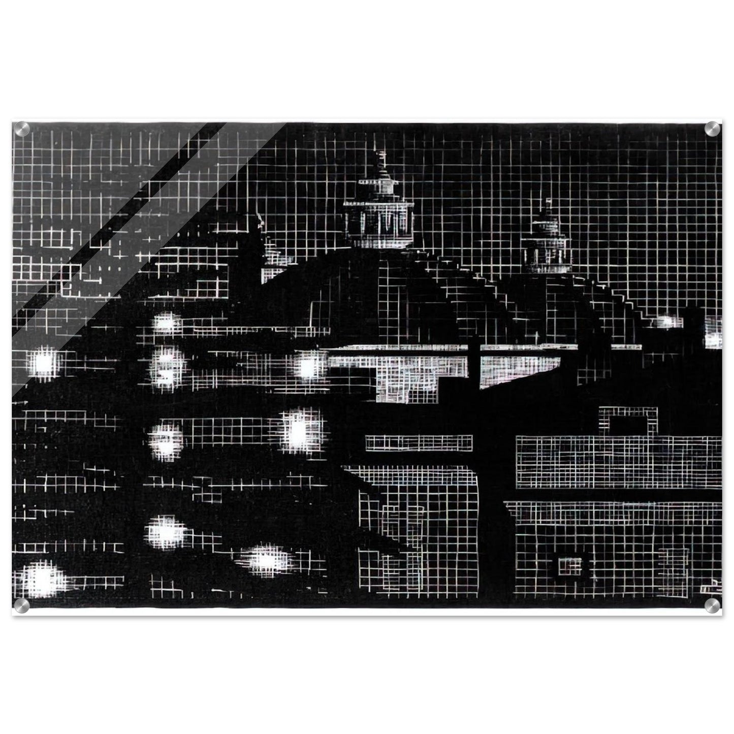 NOCTURNAL ROME 5 - MC Escher Acrylic Print - 70x100 cm / 28x40″ inches | MC Escher Wall Art | MC Escher Prints