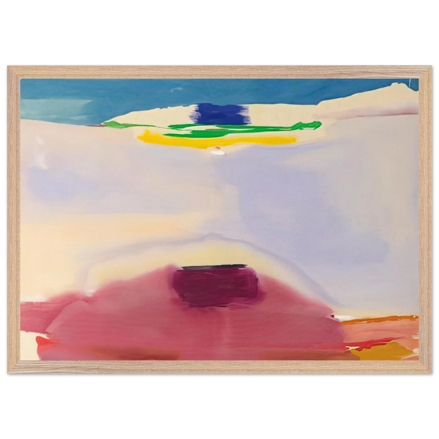 Helen Frankenthaler - Leveling - 1973 Wall art - A2 (42 x 59.4  cm) - Premium Wooden Framed Poster With Fine Art Paper - White frame