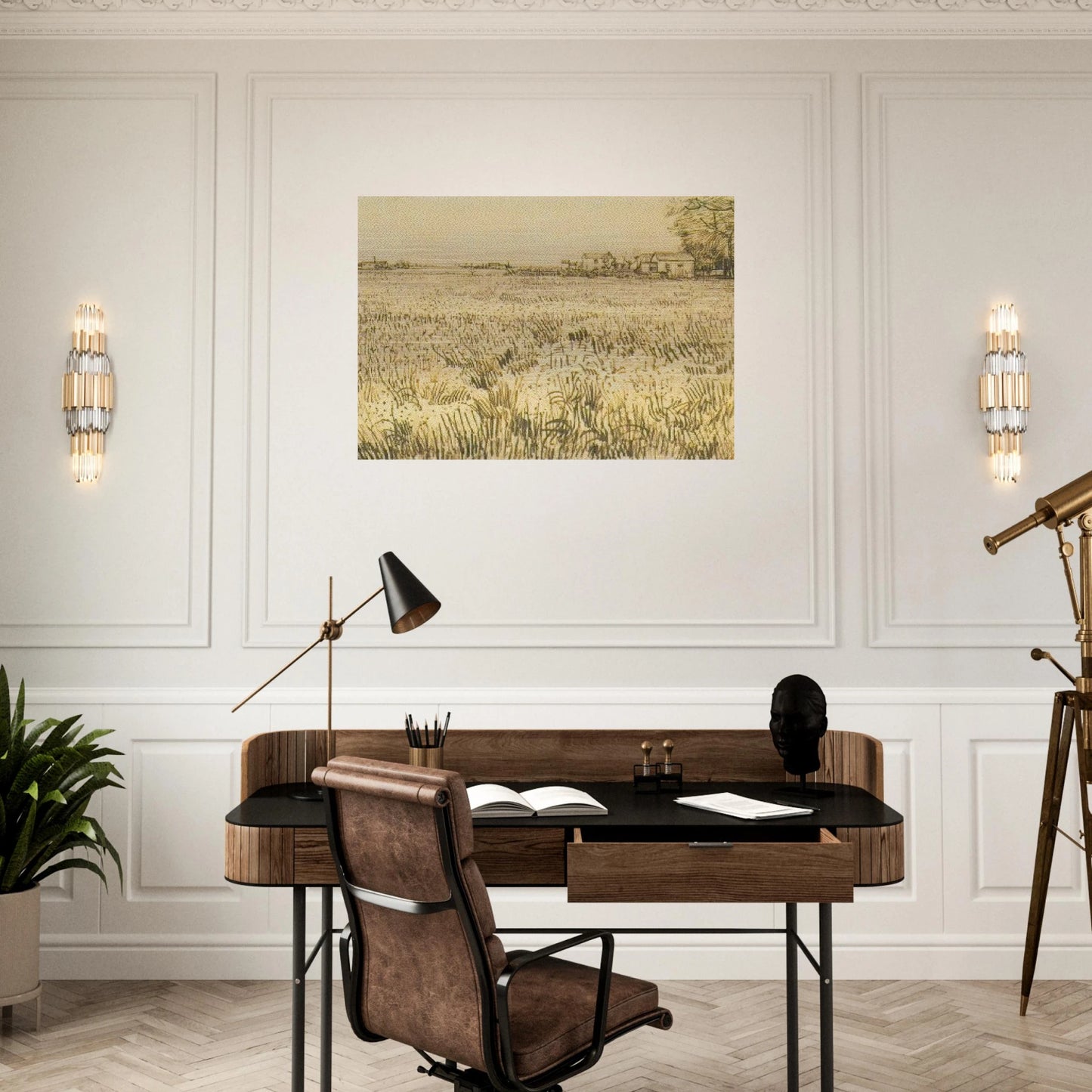 Meadow with Flowers - Vincent van Gogh Brushed Aluminum Print - 70x100 cm / 28x40 inches | Vincent van Gogh Aluminum Print | Vincent van Gogh Prints