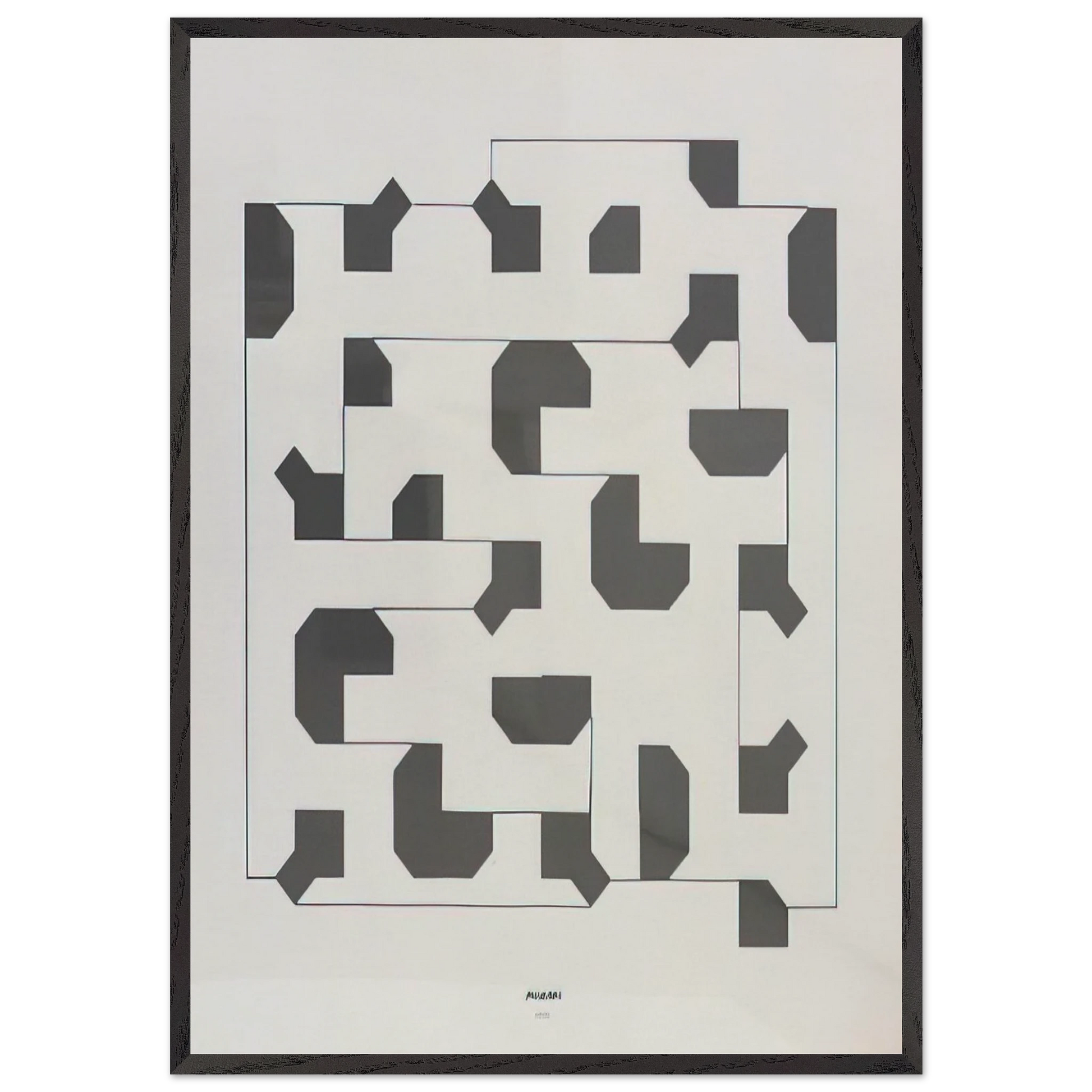 Curva di Peano - 1975 - Bruno Munari Framed Art Print – Black Wooden Frame - Default Title - -Framed Art Print