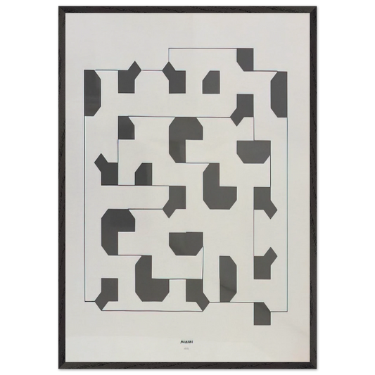 Curva di Peano - 1975 - Bruno Munari Framed Art Print – Black Wooden Frame - Default Title - -Framed Art Print