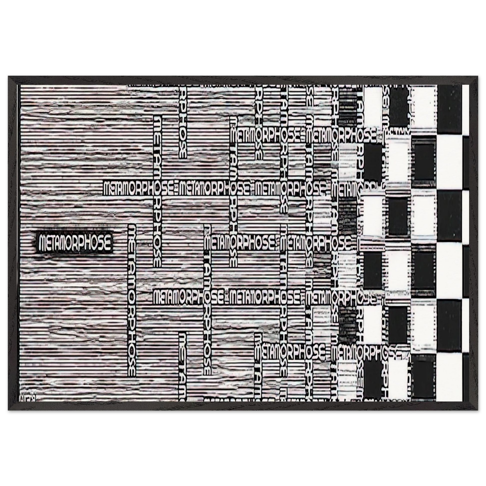 METAMORPHOSIS II EXCERPT 1 - MC Escher Framed Art Print – Black Wooden Frame - Default Title - -Framed Art Print