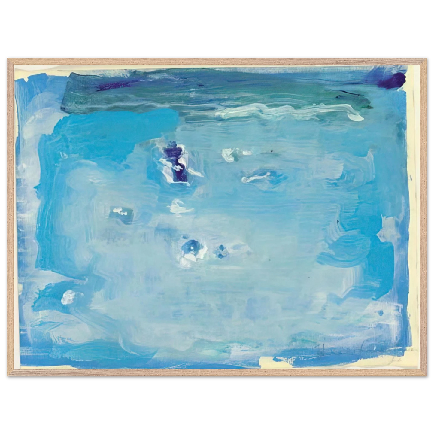 Helen Frankenthaler - Untitled - Color Field Painting, Lyrical Abstraction Wall art - A3 (29.7 x 42  cm) - Premium Wooden Framed Poster With Fine Art Paper - White frame
