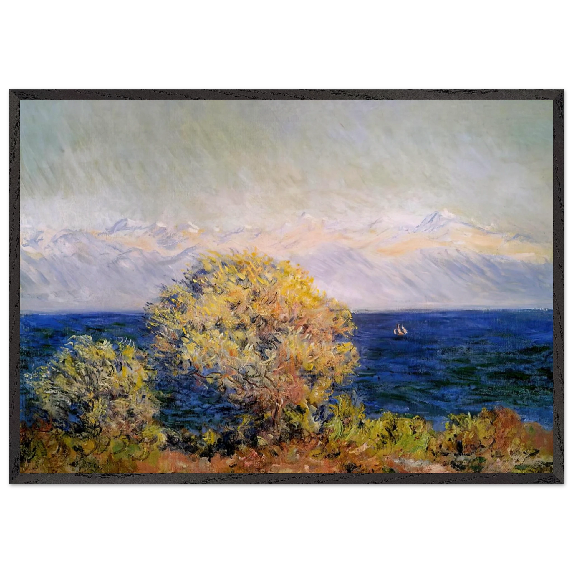 At Cap dAntibes Mistral Wind - claude monet Framed Art Print – Black Wooden Frame - Default Title - -Framed Art Print